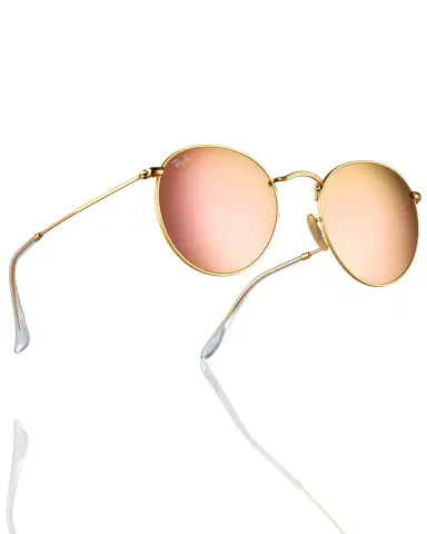 Ray-Ban Mirrored Round Metal Sunglasses | Thumbnail 4