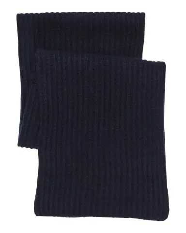 Bergdorf Goodman Ribbed Cashmere Scarf, Black | Thumbnail 1