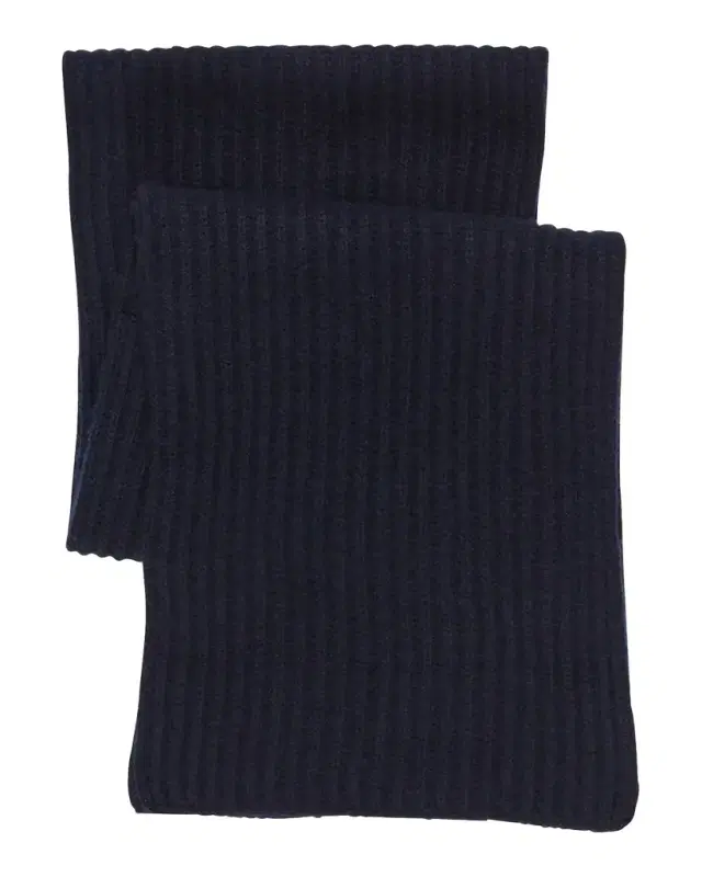 Ribbed Cashmere Scarf, Black