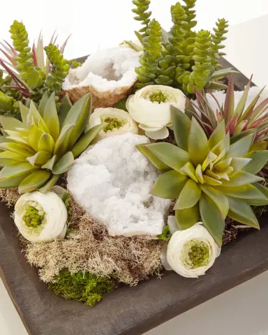 T & C Floral Company Silk Succulents and Quartz Arrangement | Thumbnail 2