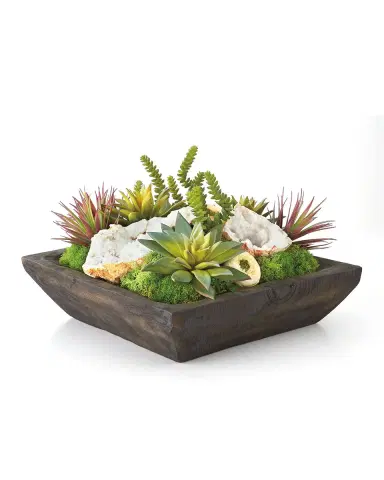 T & C Floral Company Silk Succulents and Quartz Arrangement | Thumbnail 3