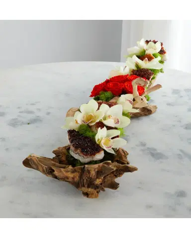 T & C Floral Company Log Filled with Preserved Stone Roses | Thumbnail 2