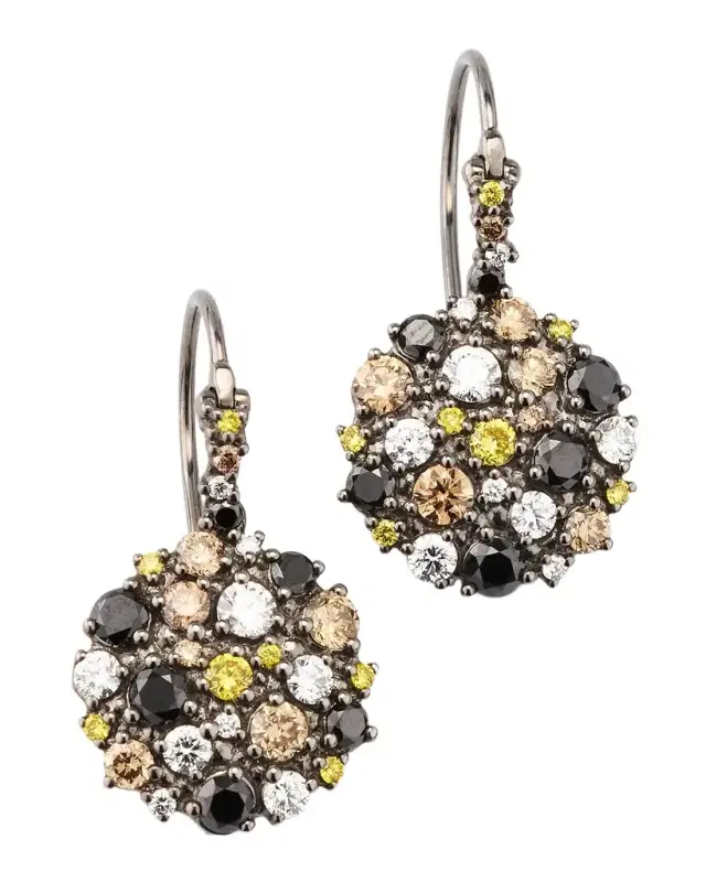 Confetti Circle Diamond Earrings, 13mm