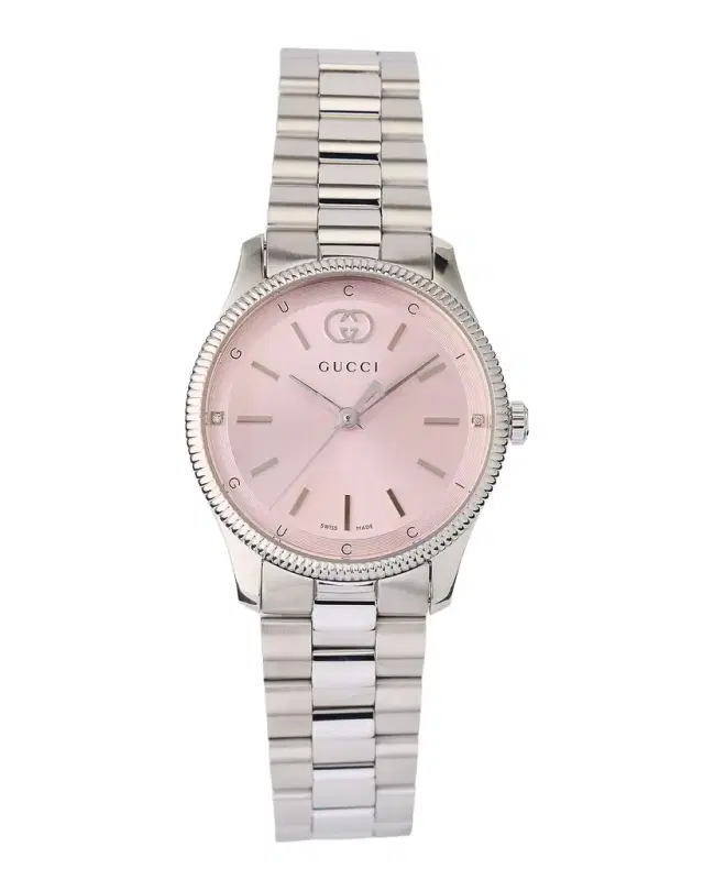 G-Timeless Slim Watch with Diamonds and Bracelet Strap