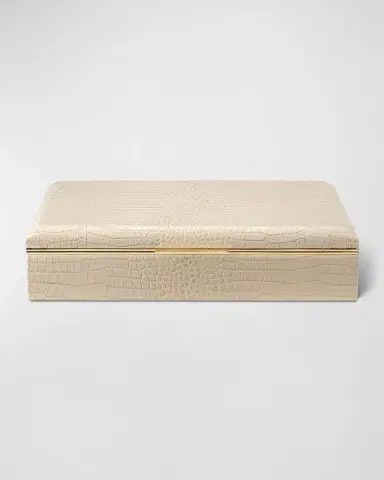 AERIN Classic Croc Leather Desk Box | Thumbnail 2