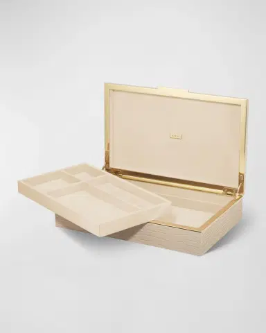 AERIN Classic Croc Leather Desk Box | Thumbnail 3