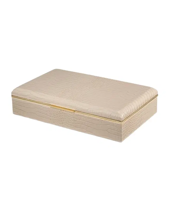 AERIN Classic Croc Leather Desk Box
