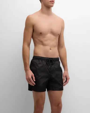 Moncler Men's Swim Shorts with Stripe Detail | Thumbnail 3 Moncler Men's Swim Shorts with Stripe Detail | Thumbnail 3