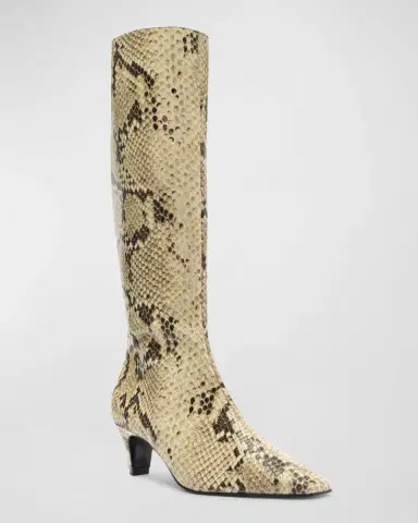 Schutz Dellia Snake-Embossed Kitten Ankle Boots | Thumbnail 2 Schutz Dellia Snake-Embossed Kitten Ankle Boots | Thumbnail 2