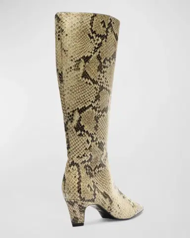 Schutz Dellia Snake-Embossed Kitten Ankle Boots | Thumbnail 3 Schutz Dellia Snake-Embossed Kitten Ankle Boots | Thumbnail 3