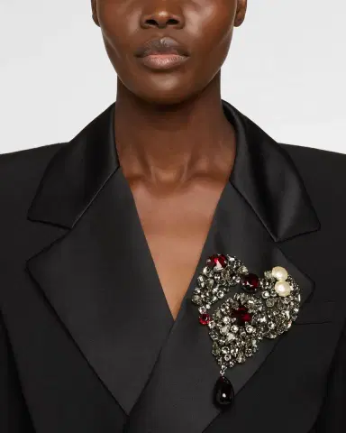 Saint Laurent Le Coeur Fetiche Heart Necklace with Convertible Brooch | Thumbnail 2