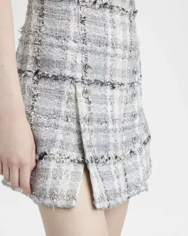 Dolce & Gabbana Rachel Button-Front Check Eyelash Tweed Mini Dress | Thumbnail 5 Dolce & Gabbana Rachel Button-Front Check Eyelash Tweed Mini Dress | Thumbnail 5