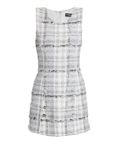 Dolce & Gabbana Rachel Button-Front Check Eyelash Tweed Mini Dress | Thumbnail 1 Dolce & Gabbana Rachel Button-Front Check Eyelash Tweed Mini Dress | Thumbnail 1