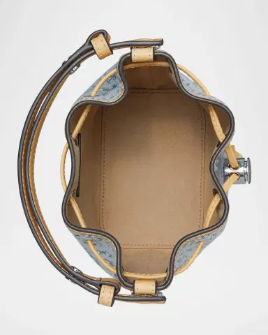 Tory Burch Mini T Monogram Denim Bucket Bag | Thumbnail 3