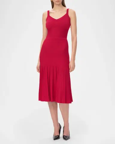 Hervé Léger The Rosa Pleated Knit Midi Dress | Thumbnail 2