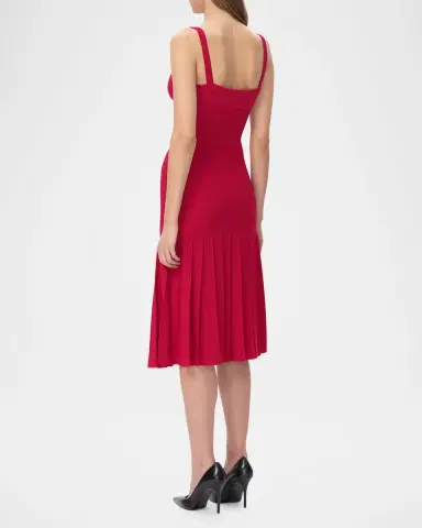 Hervé Léger The Rosa Pleated Knit Midi Dress | Thumbnail 3
