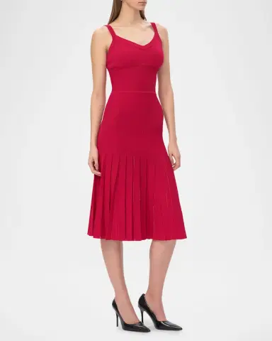 Hervé Léger The Rosa Pleated Knit Midi Dress | Thumbnail 4