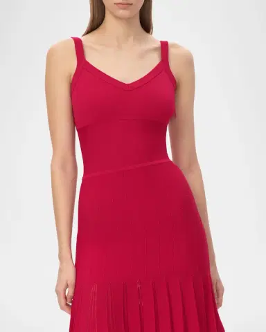Hervé Léger The Rosa Pleated Knit Midi Dress | Thumbnail 5