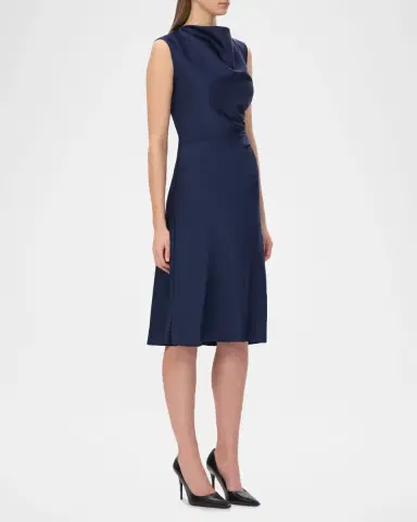 Hervé Léger The Millie Sleeveless Cowl-Neck Satin Dress | Thumbnail 4