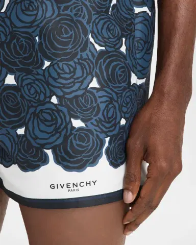 Givenchy Men's Short-Length Rose-Print Nylon wim Trunks | Thumbnail 4 Givenchy Men's Short-Length Rose-Print Nylon wim Trunks | Thumbnail 4