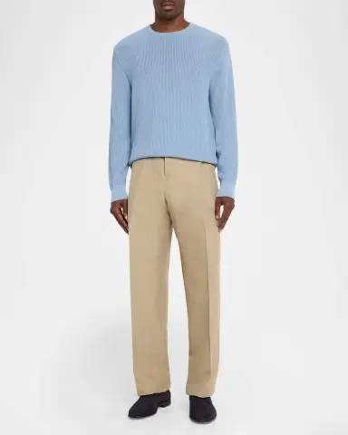 Ferragamo Men's Viscose and Cotton Rib Round-Neck Sweater | Thumbnail 2 Ferragamo Men's Viscose and Cotton Rib Round-Neck Sweater | Thumbnail 2