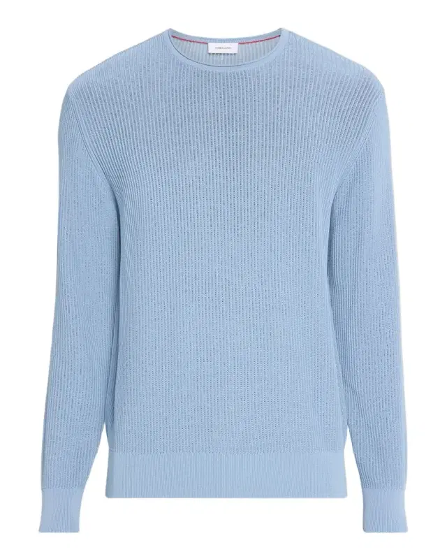 Men 's Viscose and Cotton Rib Round-Neck Sweater