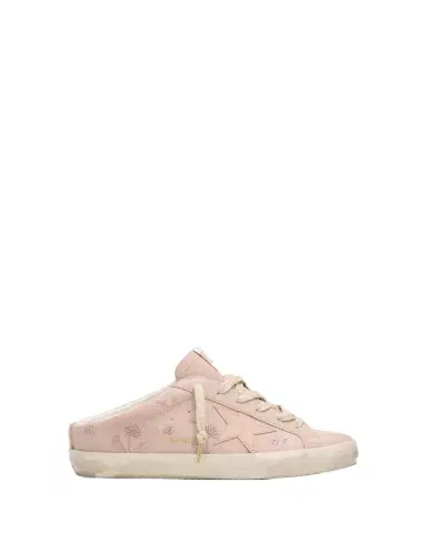 Golden Goose Super-Star Sabot Embroidered Suede Slide Sneakers | Thumbnail 1 Golden Goose Super-Star Sabot Embroidered Suede Slide Sneakers | Thumbnail 1