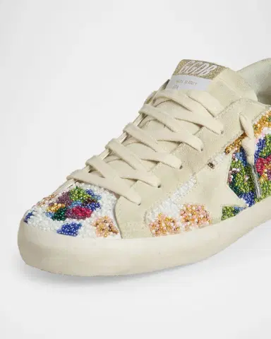 Golden Goose Super-Star Suede Beaded Low-Top Sneakers | Thumbnail 4 Golden Goose Super-Star Suede Beaded Low-Top Sneakers | Thumbnail 4