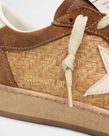 Golden Goose Ball Star Raffia and Suede Low-Top Sneakers | Thumbnail 5 Golden Goose Ball Star Raffia and Suede Low-Top Sneakers | Thumbnail 5