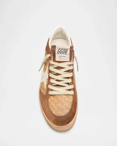 Golden Goose Ball Star Raffia and Suede Low-Top Sneakers | Thumbnail 6 Golden Goose Ball Star Raffia and Suede Low-Top Sneakers | Thumbnail 6