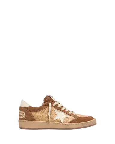 Golden Goose Ball Star Raffia and Suede Low-Top Sneakers | Thumbnail 1 Golden Goose Ball Star Raffia and Suede Low-Top Sneakers | Thumbnail 1
