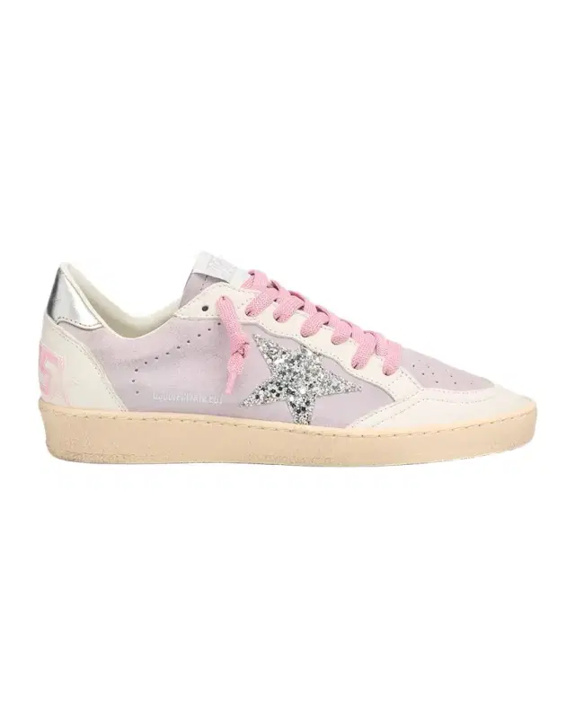 Golden Goose Ball Star Leather Glitter Low-Top Sneakers