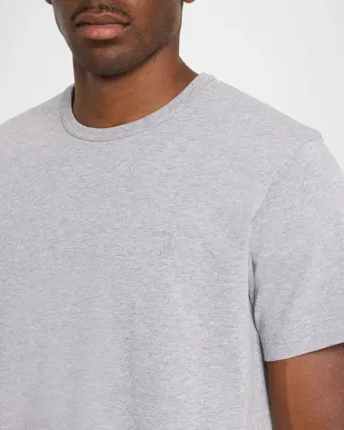 JW Anderson Men 's Embroidered-Anchor Cotton Crewneck T-Shirt | Thumbnail 4