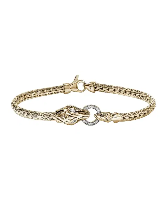 Naga 14K Gold Bracelet with Diamonds
