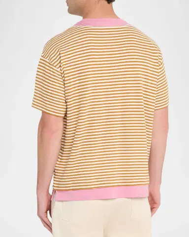 Marni Men's Floral Sketch Layered Stripe T-Shirt | Thumbnail 3 Marni Men's Floral Sketch Layered Stripe T-Shirt | Thumbnail 3