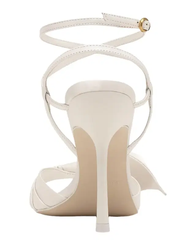 100mm Carly Satin Ankle-Strap Sandals