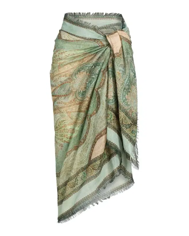 Printed Cotton Pareo Coverup