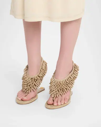 Balmain 95mm No Wedge Beaded Suede Thong Sandals | Thumbnail 2 Balmain 95mm No Wedge Beaded Suede Thong Sandals | Thumbnail 2