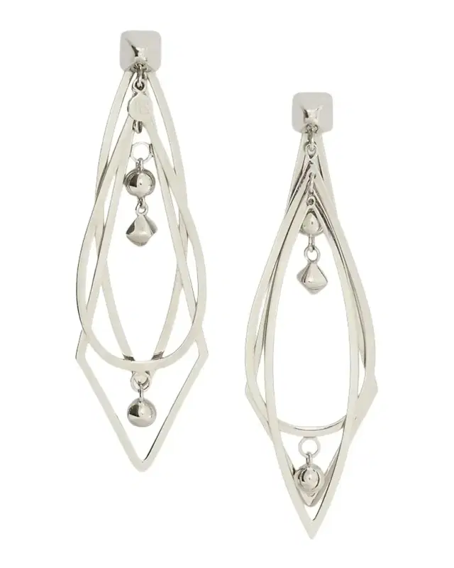 Brass Tear Hoop Dangle Earrings