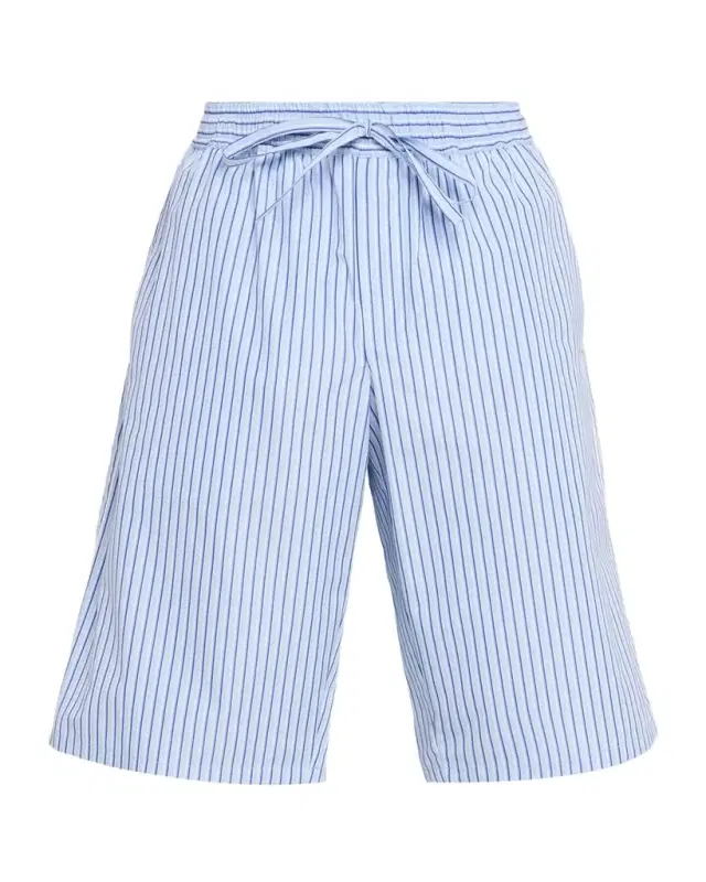 Men 's Cotton and Silk Pinstripe Poplin Drawstring Shorts