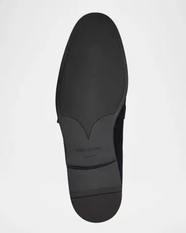 Ferragamo Men's Terence Gancio Ornament Leather-Strap Suede Loafers | Thumbnail 5 Ferragamo Men's Terence Gancio Ornament Leather-Strap Suede Loafers | Thumbnail 5