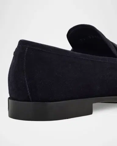 Ferragamo Men's Terence Gancio Ornament Leather-Strap Suede Loafers | Thumbnail 6 Ferragamo Men's Terence Gancio Ornament Leather-Strap Suede Loafers | Thumbnail 6