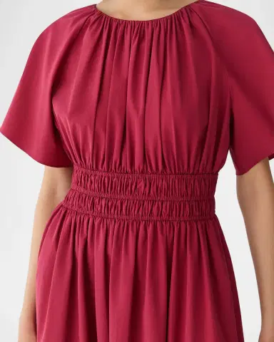Lafayette 148 New York Shirred Cotton Poplin Midi Dress | Thumbnail 4 Lafayette 148 New York Shirred Cotton Poplin Midi Dress | Thumbnail 4