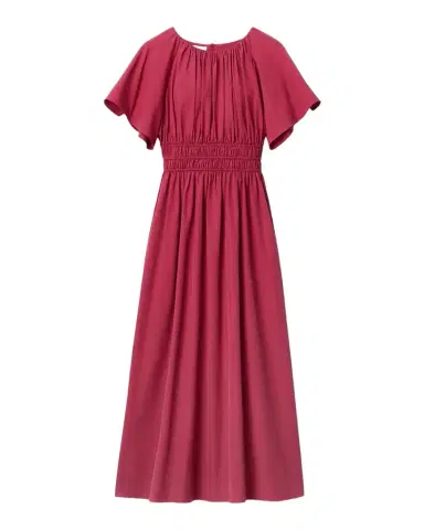 Lafayette 148 New York Shirred Cotton Poplin Midi Dress | Thumbnail 1 Lafayette 148 New York Shirred Cotton Poplin Midi Dress | Thumbnail 1