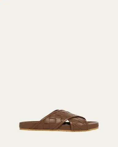 Bottega Veneta Men's Tarik Intrecciato Leather Crisscross Sandals | Thumbnail 6 Bottega Veneta Men's Tarik Intrecciato Leather Crisscross Sandals | Thumbnail 6