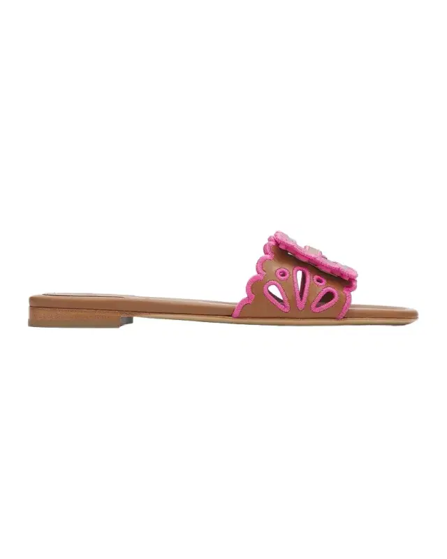 Baguette Embroidered Nappa Leather Slides Baguette Embroidered Nappa Leather Slides