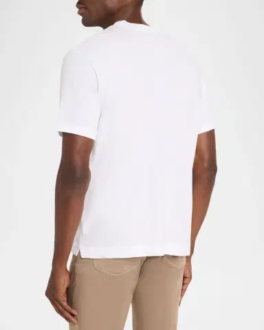 Frescobol Carioca Men's Dinis Linen and Cotton Solid Crewneck T-Shirt | Thumbnail 3 Frescobol Carioca Men's Dinis Linen and Cotton Solid Crewneck T-Shirt | Thumbnail 3