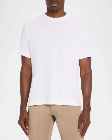 Frescobol Carioca Men's Dinis Linen and Cotton Solid Crewneck T-Shirt | Thumbnail 4 Frescobol Carioca Men's Dinis Linen and Cotton Solid Crewneck T-Shirt | Thumbnail 4