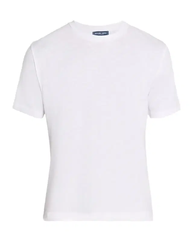 Men 's Dinis Linen and Cotton Solid Crewneck T-Shirt
