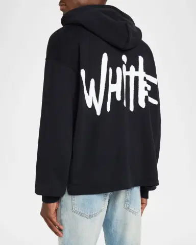 Off-White Men's Graffiti Logo Oversized Cotton Hoodie | Thumbnail 3